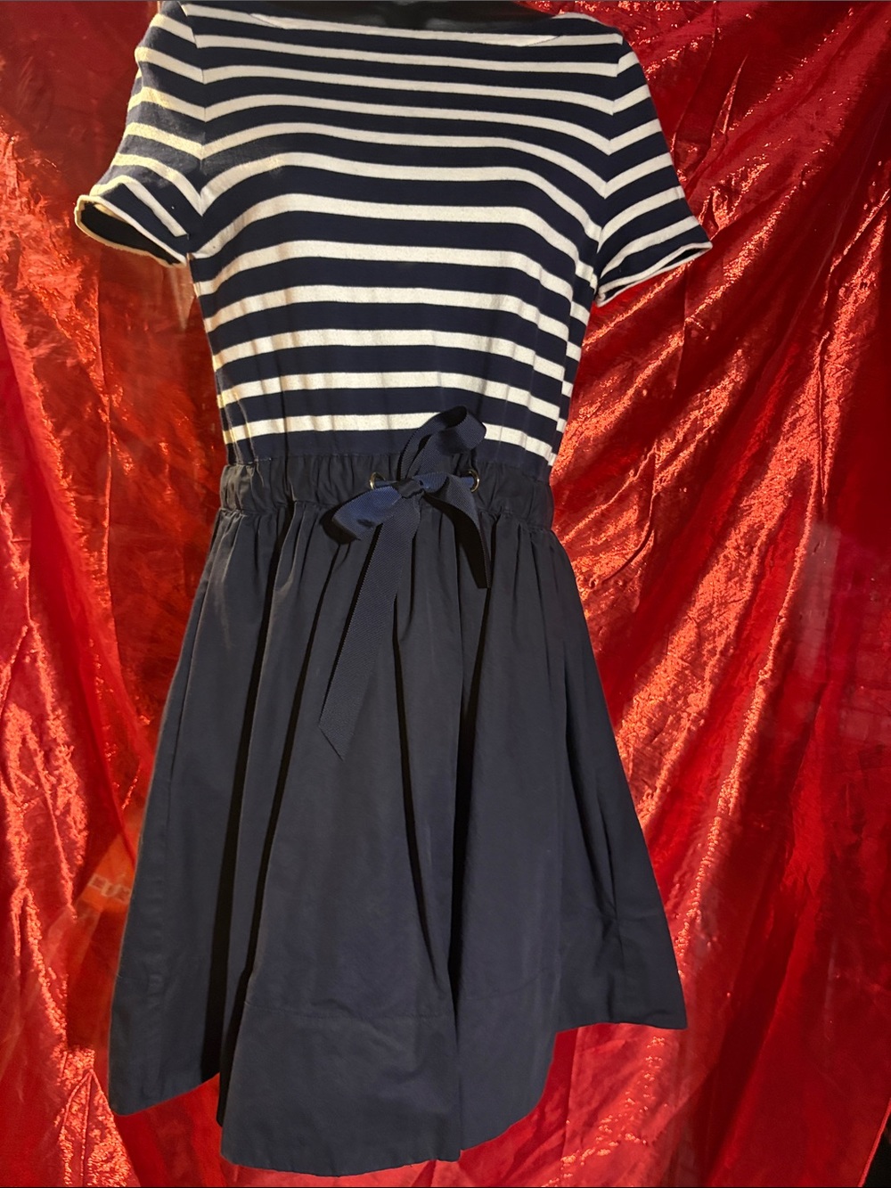 kate spade Navy Stripe Waist-Tie Dress